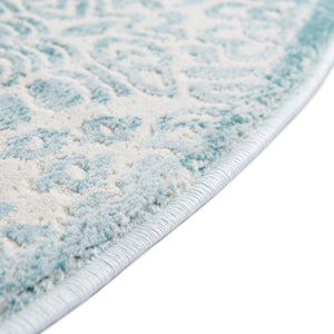 Teal 3' 3 x 3' 3 Jill Zarin Uptown Round Area Rug 70% Polypropylene & 30% Polyester  Contemporary Carpet for Living, Dining, Office, Bedroom for Sale at Rug Engine