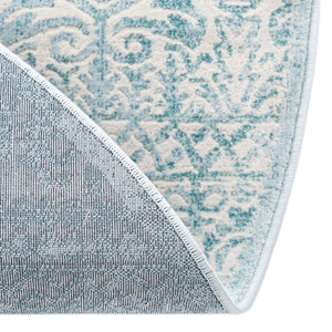 Teal 7' 10 x 7' 10 Jill Zarin Uptown Round Area Rug 70% Polypropylene & 30% Polyester  Contemporary Carpet for Living, Dining, Office, Bedroom for Sale at Rug Engine