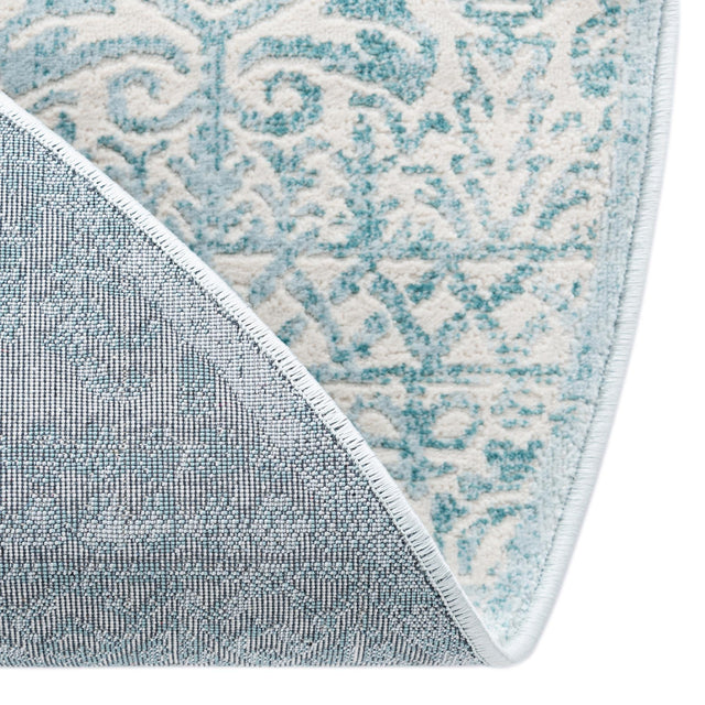 Teal 7' 10 x 7' 10 Jill Zarin Uptown Round Area Rug 70% Polypropylene & 30% Polyester  Contemporary Carpet for Living, Dining, Office, Bedroom for Sale at Rug Engine