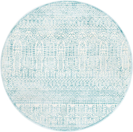 Teal 5' 3 x 5' 3 Jill Zarin Uptown Round Area Rug 70% Polypropylene & 30% Polyester  Contemporary Carpet for Living, Dining, Office, Bedroom for Sale at Rug Engine