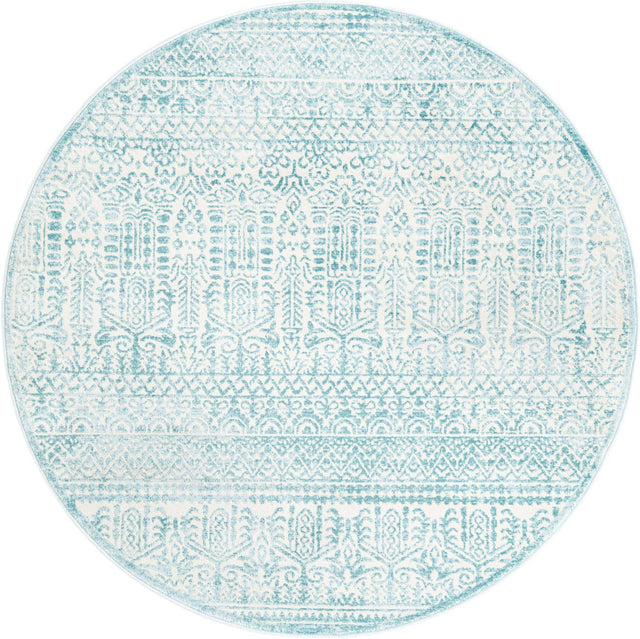 Teal 5' 3 x 5' 3 Jill Zarin Uptown Round Area Rug 70% Polypropylene & 30% Polyester  Contemporary Carpet for Living, Dining, Office, Bedroom for Sale at Rug Engine