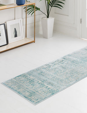 Teal 2' 7 x 13' 11 Jill Zarin Uptown Runner Area Rug 70% Polypropylene & 30% Polyester  Contemporary Carpet for Living, Dining, Office, Bedroom for Sale at Rug Engine