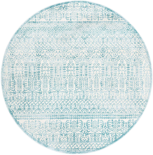 Teal 7' 10 x 7' 10 Jill Zarin Uptown Round Area Rug 70% Polypropylene & 30% Polyester  Contemporary Carpet for Living, Dining, Office, Bedroom for Sale at Rug Engine