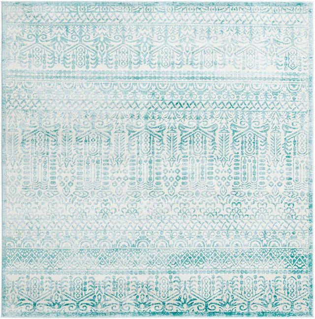 Teal 7' 10 x 7' 10 Jill Zarin Uptown Square Area Rug 70% Polypropylene & 30% Polyester  Contemporary Carpet for Living, Dining, Office, Bedroom for Sale at Rug Engine