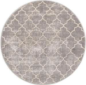 Gray 3' 3 x 3' 3 Jill Zarin Uptown Round Area Rug 70% Polypropylene & 30% Polyester  Contemporary Carpet for Living, Dining, Office, Bedroom for Sale at Rug Engine