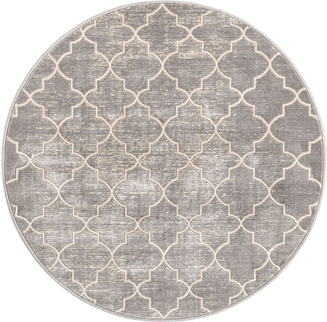Gray 3' 3 x 3' 3 Jill Zarin Uptown Round Area Rug 70% Polypropylene & 30% Polyester  Contemporary Carpet for Living, Dining, Office, Bedroom for Sale at Rug Engine
