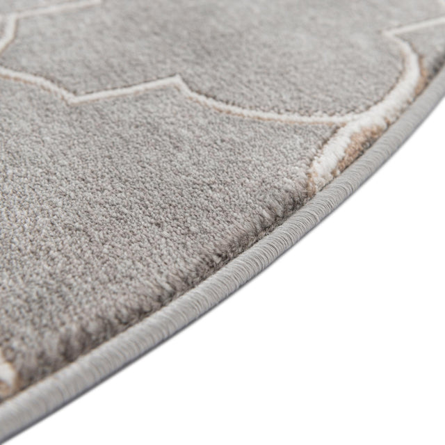 Gray 3' 3 x 3' 3 Jill Zarin Uptown Round Area Rug 70% Polypropylene & 30% Polyester  Contemporary Carpet for Living, Dining, Office, Bedroom for Sale at Rug Engine