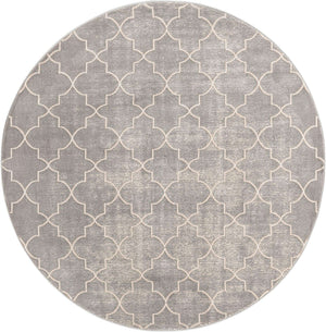 Gray 5' 3 x 5' 3 Jill Zarin Uptown Round Area Rug 70% Polypropylene & 30% Polyester  Contemporary Carpet for Living, Dining, Office, Bedroom for Sale at Rug Engine
