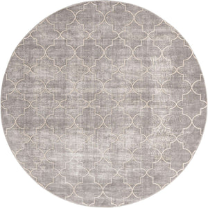Gray 7' 10 x 7' 10 Jill Zarin Uptown Round Area Rug 70% Polypropylene & 30% Polyester  Contemporary Carpet for Living, Dining, Office, Bedroom for Sale at Rug Engine