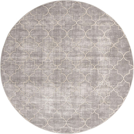 Gray 7' 10 x 7' 10 Jill Zarin Uptown Round Area Rug 70% Polypropylene & 30% Polyester  Contemporary Carpet for Living, Dining, Office, Bedroom for Sale at Rug Engine