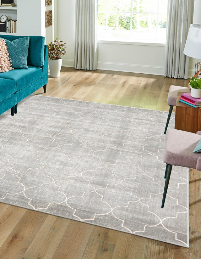 Gray 7' 10 x 7' 10 Jill Zarin Uptown Square Area Rug 70% Polypropylene & 30% Polyester  Contemporary Carpet for Living, Dining, Office, Bedroom for Sale at Rug Engine
