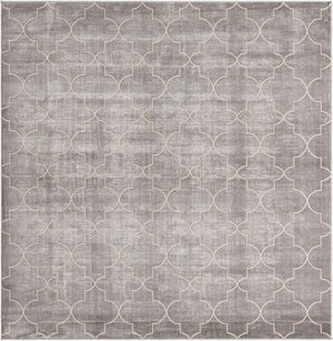 Gray 7' 10 x 7' 10 Jill Zarin Uptown Square Area Rug 70% Polypropylene & 30% Polyester  Contemporary Carpet for Living, Dining, Office, Bedroom for Sale at Rug Engine