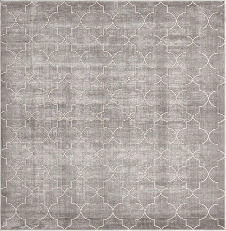 Gray 7' 10 x 7' 10 Jill Zarin Uptown Square Area Rug 70% Polypropylene & 30% Polyester  Contemporary Carpet for Living, Dining, Office, Bedroom for Sale at Rug Engine