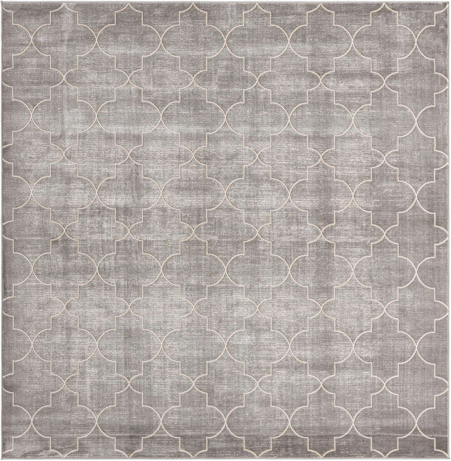 Gray 7' 10 x 7' 10 Jill Zarin Uptown Square Area Rug 70% Polypropylene & 30% Polyester  Contemporary Carpet for Living, Dining, Office, Bedroom for Sale at Rug Engine