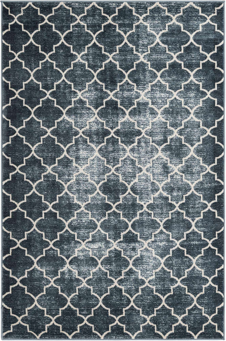 Navy Blue 4' 1 x 6' 1 Jill Zarin Uptown Rectangle Area Rug 70% Polypropylene & 30% Polyester  Contemporary Carpet for Living, Dining, Office, Bedroom for Sale at Rug Engine