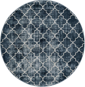 Navy Blue 5' 3 x 5' 3 Jill Zarin Uptown Round Area Rug 70% Polypropylene & 30% Polyester  Contemporary Carpet for Living, Dining, Office, Bedroom for Sale at Rug Engine