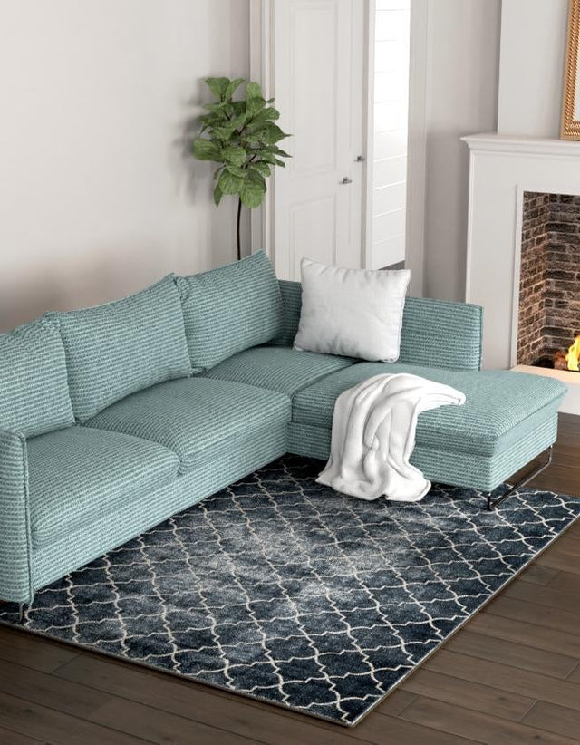 Navy Blue 9' x 12' Jill Zarin Uptown Rectangle Area Rug 70% Polypropylene & 30% Polyester  Contemporary Carpet for Living, Dining, Office, Bedroom for Sale at Rug Engine