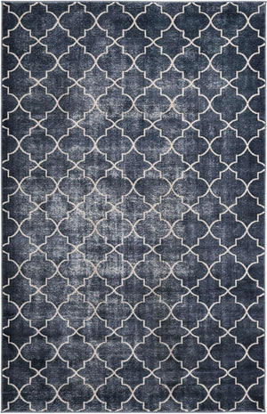 Navy Blue 5' 3 x 8' Jill Zarin Uptown Rectangle Area Rug 70% Polypropylene & 30% Polyester  Contemporary Carpet for Living, Dining, Office, Bedroom for Sale at Rug Engine