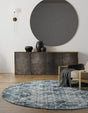 Navy Blue 3' 3 x 3' 3 Jill Zarin Uptown Round Area Rug 70% Polypropylene & 30% Polyester  Contemporary Carpet for Living, Dining, Office, Bedroom for Sale at Rug Engine