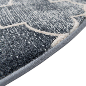 Navy Blue 5' 3 x 5' 3 Jill Zarin Uptown Round Area Rug 70% Polypropylene & 30% Polyester  Contemporary Carpet for Living, Dining, Office, Bedroom for Sale at Rug Engine