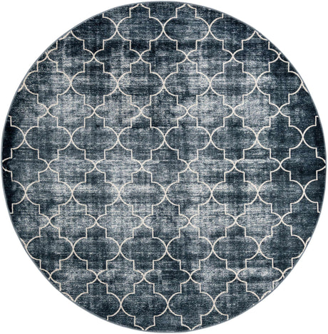 Navy Blue 7' 10 x 7' 10 Jill Zarin Uptown Round Area Rug 70% Polypropylene & 30% Polyester  Contemporary Carpet for Living, Dining, Office, Bedroom for Sale at Rug Engine