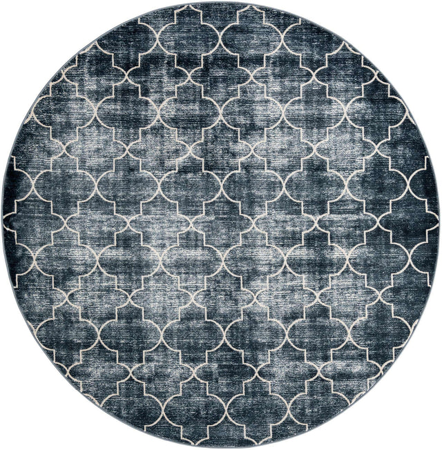 Navy Blue 7' 10 x 7' 10 Jill Zarin Uptown Round Area Rug 70% Polypropylene & 30% Polyester  Contemporary Carpet for Living, Dining, Office, Bedroom for Sale at Rug Engine