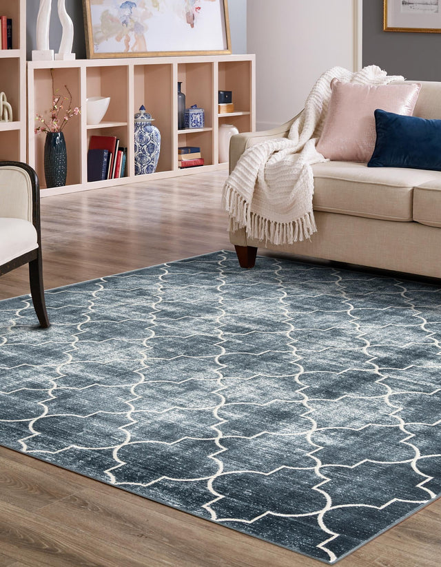 Navy Blue 7' 10 x 7' 10 Jill Zarin Uptown Square Area Rug 70% Polypropylene & 30% Polyester  Contemporary Carpet for Living, Dining, Office, Bedroom for Sale at Rug Engine
