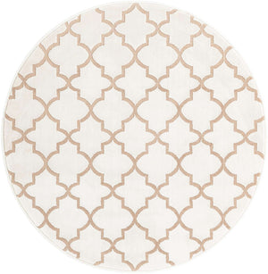 White 3' 3 x 3' 3 Jill Zarin Uptown Round Area Rug 70% Polypropylene & 30% Polyester  Contemporary Carpet for Living, Dining, Office, Bedroom for Sale at Rug Engine