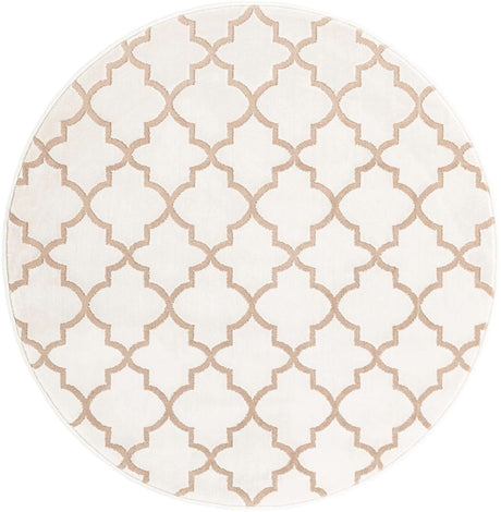 White 3' 3 x 3' 3 Jill Zarin Uptown Round Area Rug 70% Polypropylene & 30% Polyester  Contemporary Carpet for Living, Dining, Office, Bedroom for Sale at Rug Engine