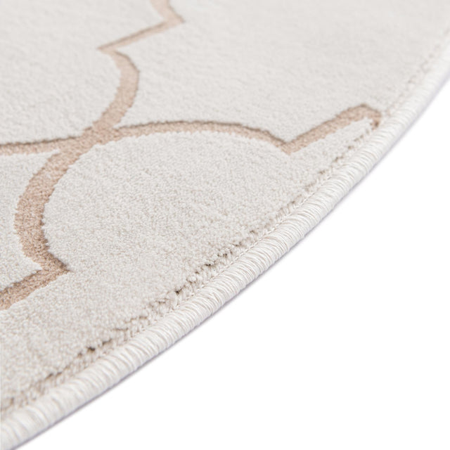 White 7' 10 x 7' 10 Jill Zarin Uptown Round Area Rug 70% Polypropylene & 30% Polyester  Contemporary Carpet for Living, Dining, Office, Bedroom for Sale at Rug Engine