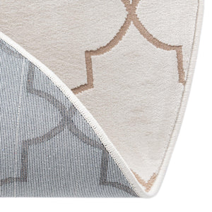 White 7' 10 x 7' 10 Jill Zarin Uptown Round Area Rug 70% Polypropylene & 30% Polyester  Contemporary Carpet for Living, Dining, Office, Bedroom for Sale at Rug Engine