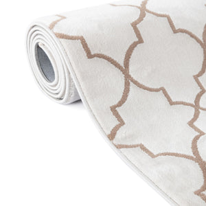White 7' 10 x 7' 10 Jill Zarin Uptown Round Area Rug 70% Polypropylene & 30% Polyester  Contemporary Carpet for Living, Dining, Office, Bedroom for Sale at Rug Engine