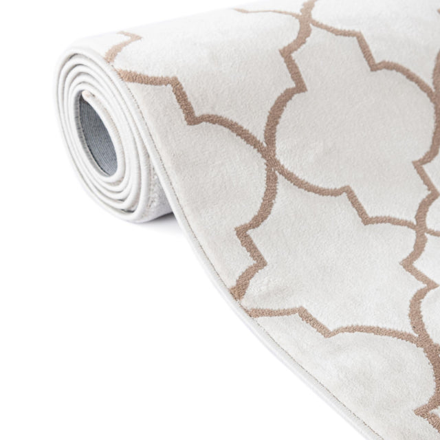 White 7' 10 x 7' 10 Jill Zarin Uptown Round Area Rug 70% Polypropylene & 30% Polyester  Contemporary Carpet for Living, Dining, Office, Bedroom for Sale at Rug Engine