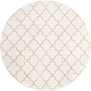 White 5' 3 x 5' 3 Jill Zarin Uptown Round Area Rug 70% Polypropylene & 30% Polyester  Contemporary Carpet for Living, Dining, Office, Bedroom for Sale at Rug Engine