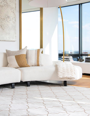 White 9' x 12' Jill Zarin Uptown Rectangle Area Rug 70% Polypropylene & 30% Polyester  Contemporary Carpet for Living, Dining, Office, Bedroom for Sale at Rug Engine