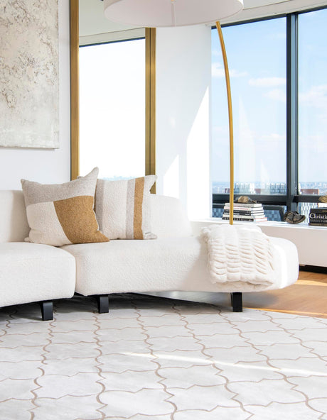 White 7' 10 x 10' Jill Zarin Uptown Rectangle Area Rug 70% Polypropylene & 30% Polyester  Contemporary Carpet for Living, Dining, Office, Bedroom for Sale at Rug Engine
