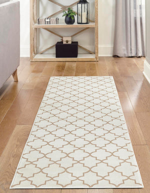 White 2' 7 x 8' Jill Zarin Uptown Runner Area Rug 70% Polypropylene & 30% Polyester  Contemporary Carpet for Living, Dining, Office, Bedroom for Sale at Rug Engine