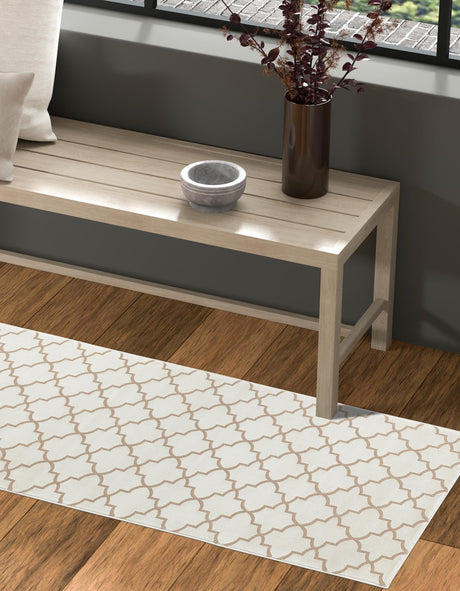 White 2' 7 x 13' 11 Jill Zarin Uptown Runner Area Rug 70% Polypropylene & 30% Polyester  Contemporary Carpet for Living, Dining, Office, Bedroom for Sale at Rug Engine