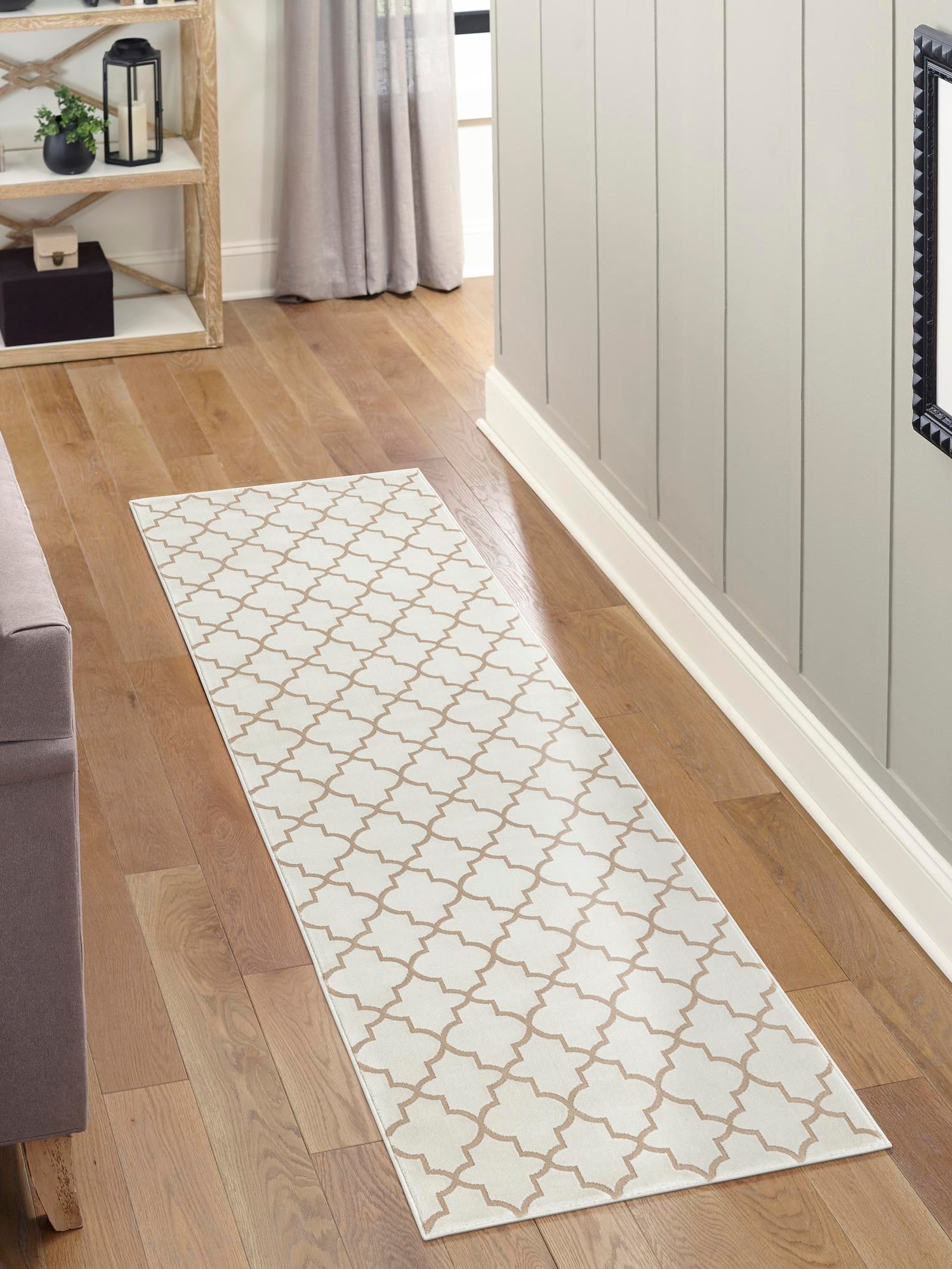 White 2' 2 x 6' 1 Jill Zarin Uptown Runner Area Rug 70% Polypropylene & 30% Polyester  Contemporary Carpet for Living, Dining, Office, Bedroom for Sale at Rug Engine