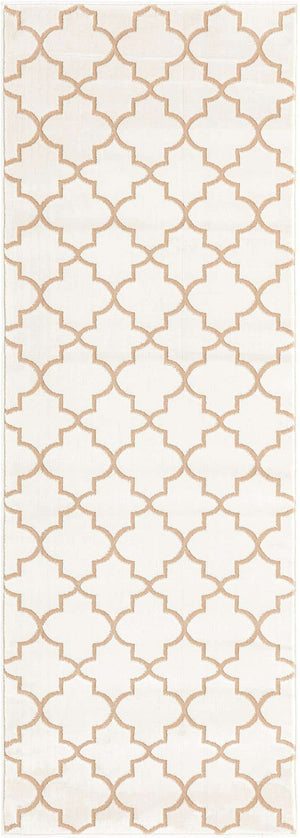 White 2' 2 x 6' 1 Jill Zarin Uptown Runner Area Rug 70% Polypropylene & 30% Polyester  Contemporary Carpet for Living, Dining, Office, Bedroom for Sale at Rug Engine