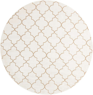 White 7' 10 x 7' 10 Jill Zarin Uptown Round Area Rug 70% Polypropylene & 30% Polyester  Contemporary Carpet for Living, Dining, Office, Bedroom for Sale at Rug Engine