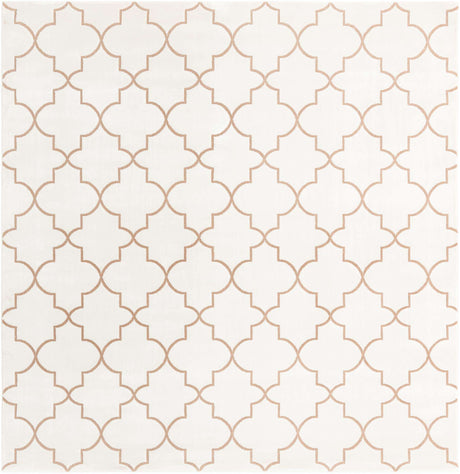 White 7' 10 x 7' 10 Jill Zarin Uptown Square Area Rug 70% Polypropylene & 30% Polyester  Contemporary Carpet for Living, Dining, Office, Bedroom for Sale at Rug Engine