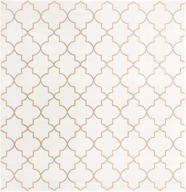 White 7' 10 x 7' 10 Jill Zarin Uptown Square Area Rug 70% Polypropylene & 30% Polyester  Contemporary Carpet for Living, Dining, Office, Bedroom for Sale at Rug Engine
