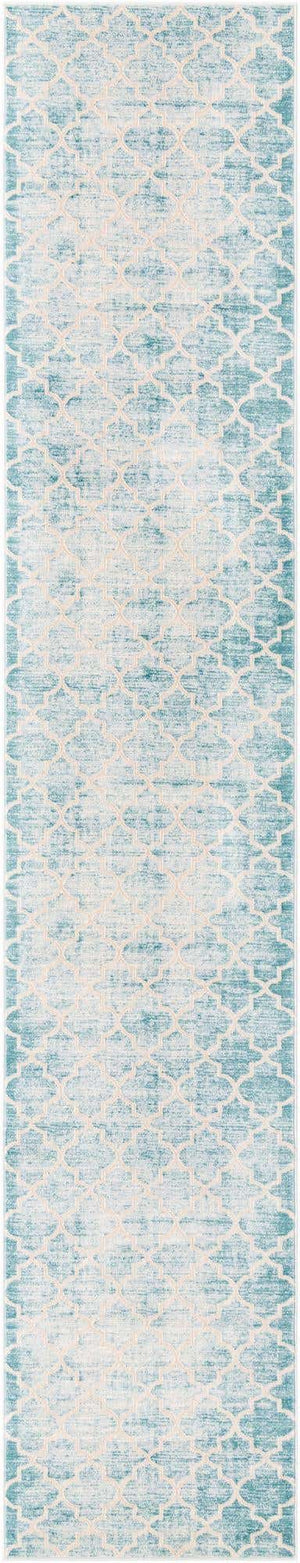 Teal 2' 7 x 13' 11 Jill Zarin Uptown Runner Area Rug 70% Polypropylene & 30% Polyester  Contemporary Carpet for Living, Dining, Office, Bedroom for Sale at Rug Engine