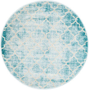 Teal 3' 3 x 3' 3 Jill Zarin Uptown Round Area Rug 70% Polypropylene & 30% Polyester  Contemporary Carpet for Living, Dining, Office, Bedroom for Sale at Rug Engine