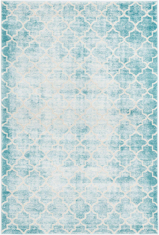 Teal 4' 1 x 6' 1 Jill Zarin Uptown Rectangle Area Rug 70% Polypropylene & 30% Polyester  Contemporary Carpet for Living, Dining, Office, Bedroom for Sale at Rug Engine