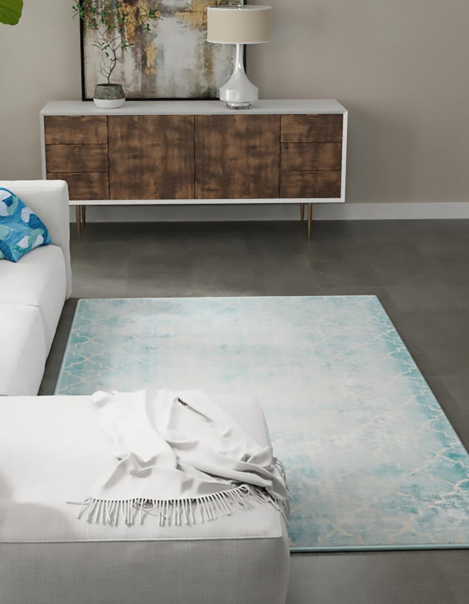 Teal 5' 3 x 8' Jill Zarin Uptown Rectangle Rug – Rug Engine