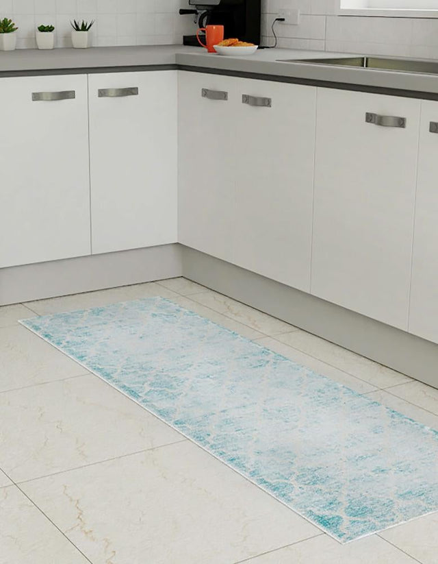 Teal 2' 7 x 8' Jill Zarin Uptown Runner Area Rug 70% Polypropylene & 30% Polyester  Contemporary Carpet for Living, Dining, Office, Bedroom for Sale at Rug Engine