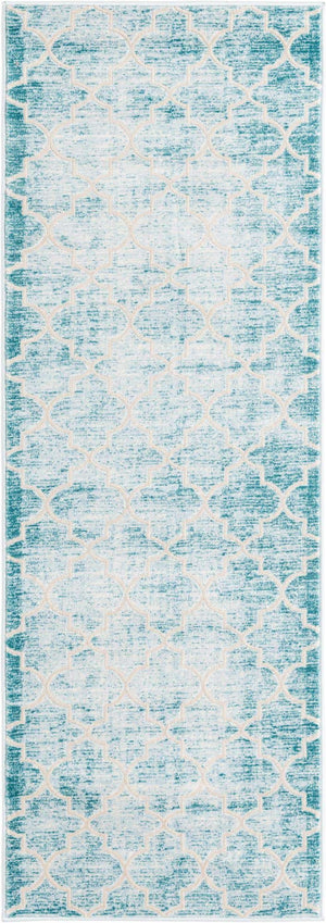 Teal 2' 2 x 6' 1 Jill Zarin Uptown Runner Area Rug 70% Polypropylene & 30% Polyester  Contemporary Carpet for Living, Dining, Office, Bedroom for Sale at Rug Engine