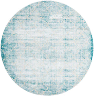 Teal 7' 10 x 7' 10 Jill Zarin Uptown Round Area Rug 70% Polypropylene & 30% Polyester  Contemporary Carpet for Living, Dining, Office, Bedroom for Sale at Rug Engine